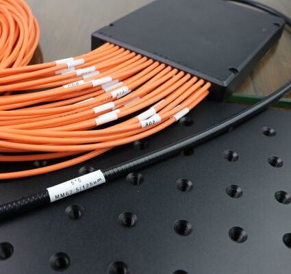 6x6 Square 2D FA MM 62.5/125um Fiber Array with armored tube fiber alignment