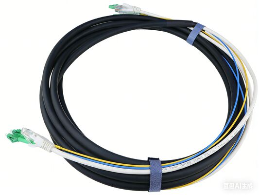 Indoor double-ended prefabricated hybrid fiber optic cable assembly with SC connector