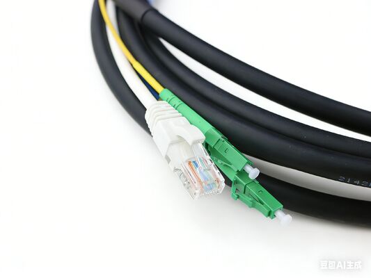 Indoor double-ended prefabricated hybrid fiber optic cable assembly with SC connector