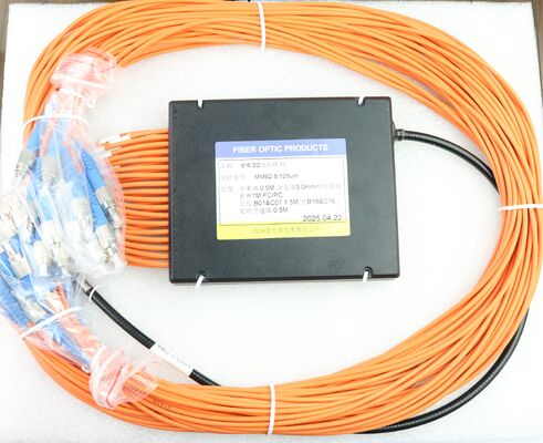 6x6 Vierkant 2D FA MM 62.5/125um Fiber Array met gepantserde buisvezeluitlijning